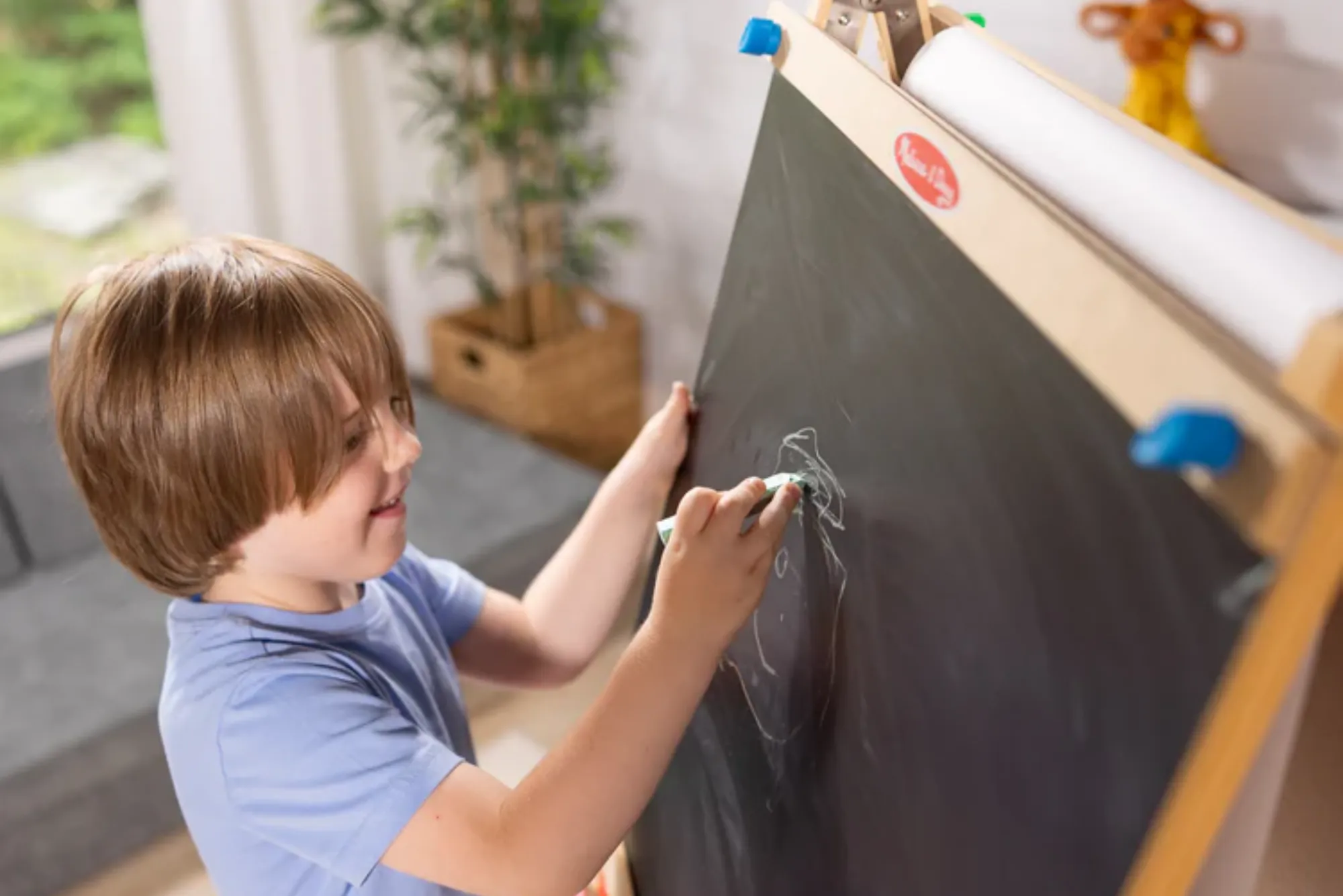 Economy Rolling Reversible Chalkboard with Wood Easel Price USA Sale